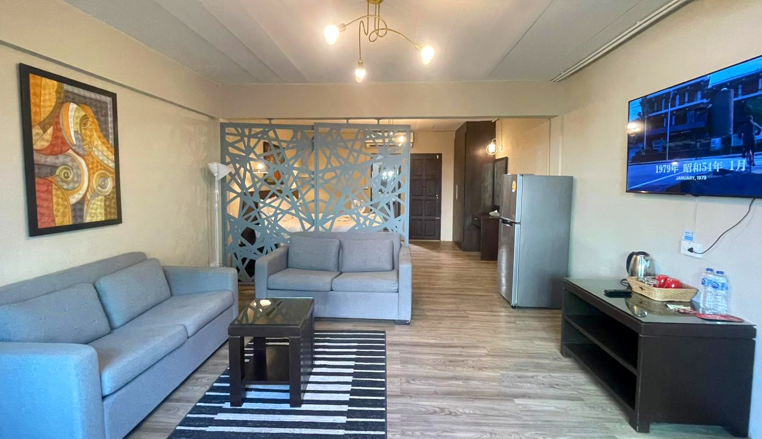Spacious living area suited to a longer stay at New Breakers Hotel Rawai
